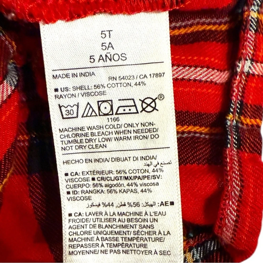 Red Plaid Long Sleeve Dress